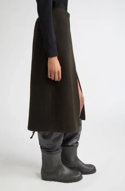 Rier Wool Fleece Wrap Skirt In Black