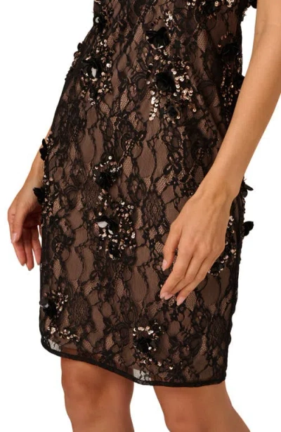 Adrianna Papell Women's Bead Lace Sheath V-neck Dress In Blue