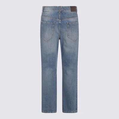 Brunello Cucinelli Blue Cotton Denim Jeans In Blue