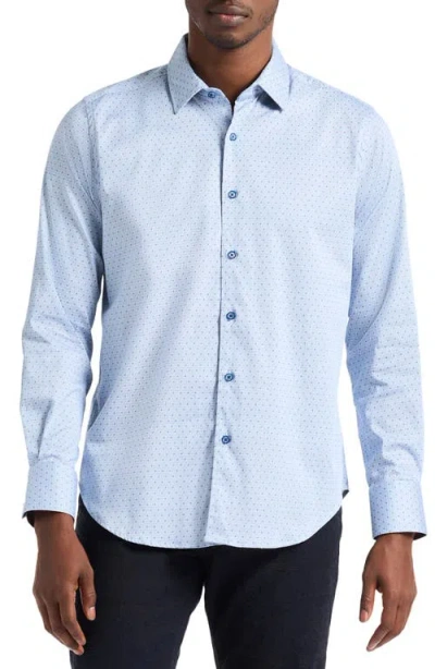 Robert Graham Clayton Geo Print Stretch Cotton Button-up Shirt In Blue