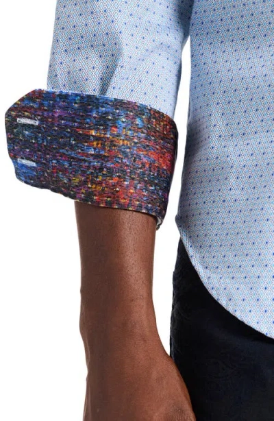 Robert Graham Clayton Geo Print Stretch Cotton Button-up Shirt In Blue