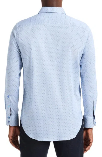 Robert Graham Clayton Geo Print Stretch Cotton Button-up Shirt In Blue