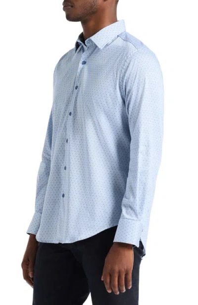 Robert Graham Clayton Geo Print Stretch Cotton Button-up Shirt In Blue