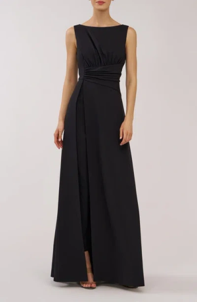Kay Unger Palmer Sleeveless Maxi Jumpsuit In Black