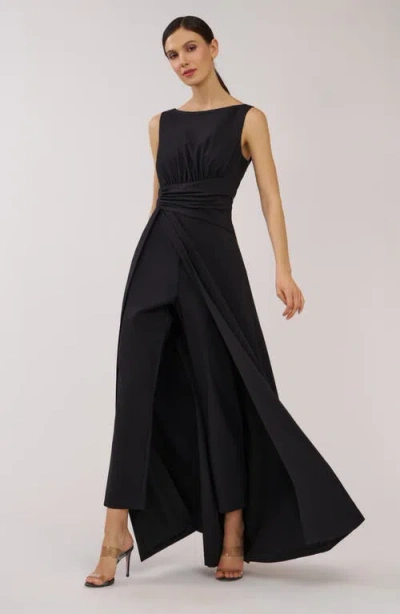 Kay Unger Palmer Sleeveless Maxi Jumpsuit In Black