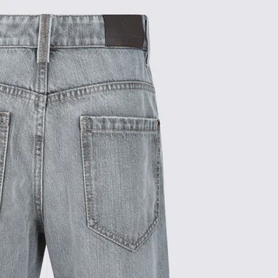Brunello Cucinelli Grey Cotton Denim Jeans In Gray