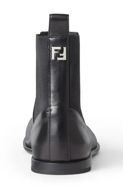 Fendi Ff Squared Chelsea Boots In Nappa Leather Shoes In Black