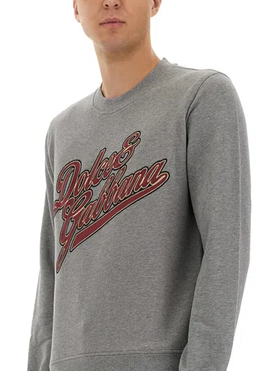 Dolce & Gabbana Jersey With Embroidery In Gray