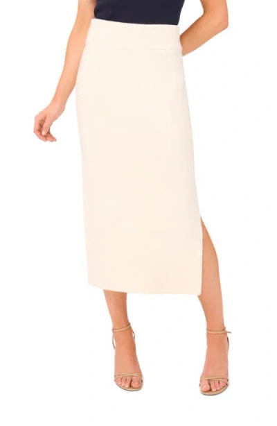 Ted Baker Rib Side Slit Sweater Skirt In White