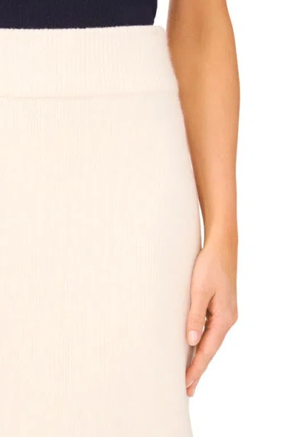 Ted Baker Rib Side Slit Sweater Skirt In White