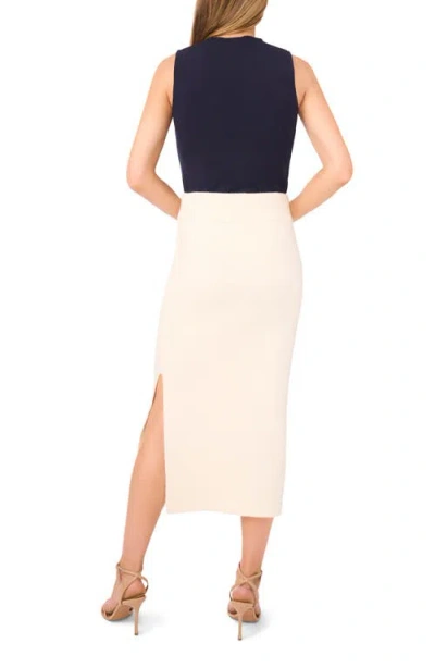 Ted Baker Rib Side Slit Sweater Skirt In White