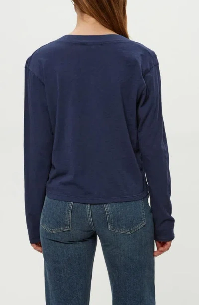 Michael Stars Brea V-neck Supima Cotton Top In Blue