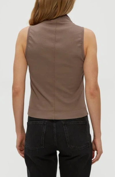 Michael Stars Anita Mock Neck Tank In Java In Brown
