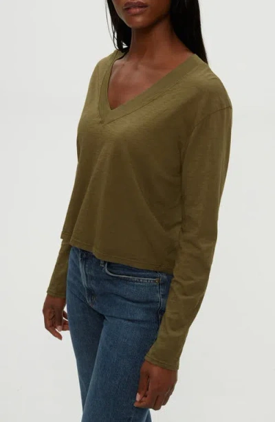 Michael Stars Brea V-neck Supima Cotton Top In Green