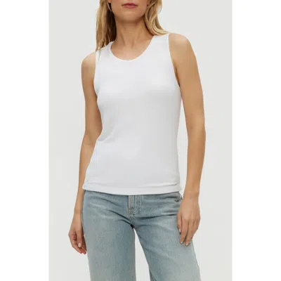 Michael Stars Kendall Crop Cotton Tank Top In Chalk
