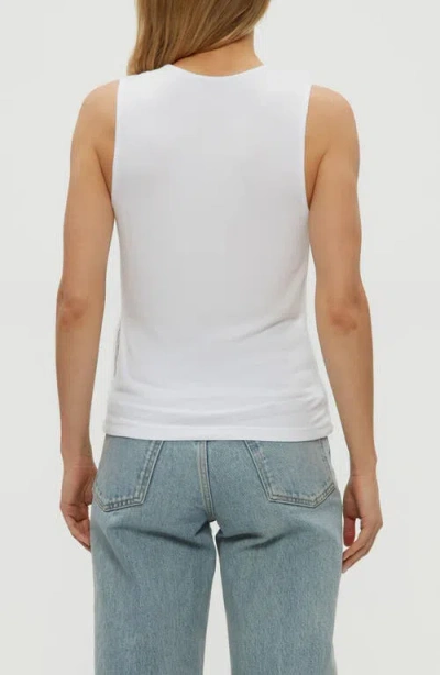 Michael Stars Kendall Crop Cotton Tank Top In Chalk