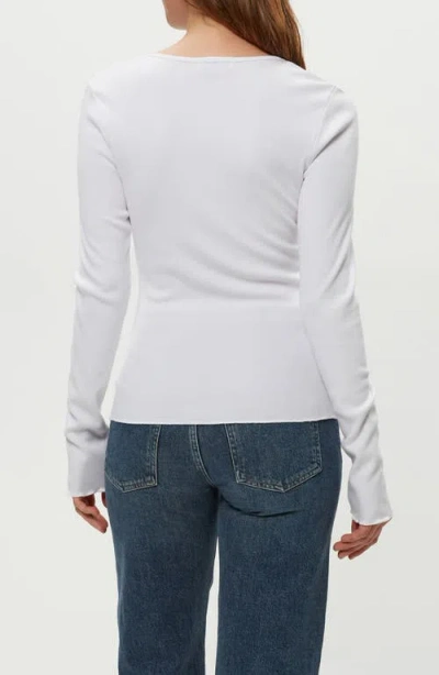 Michael Stars Salem Mixed Placket Henley Tee In White