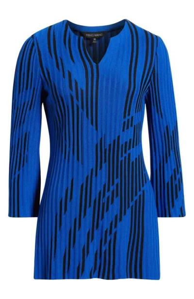 Ming Wang Dual-toned Soft Knit Signature Tunic In Multi