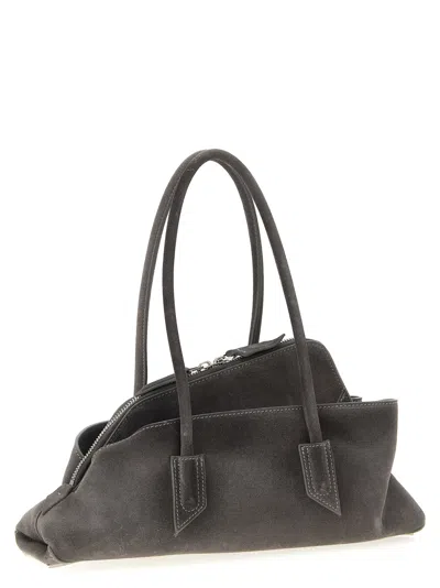 Attico Small Leather Shoulder Bag With Suede Finish