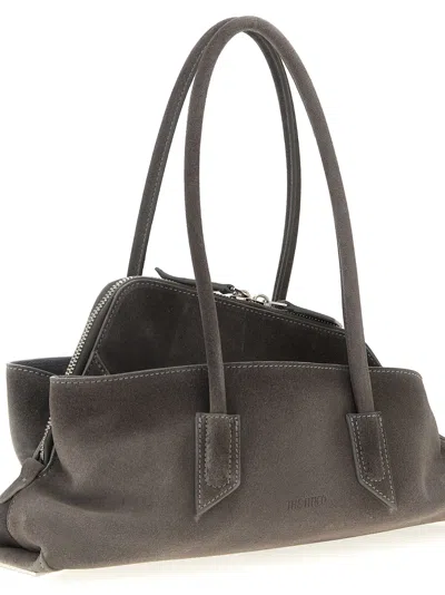 Attico Small Leather Shoulder Bag With Suede Finish