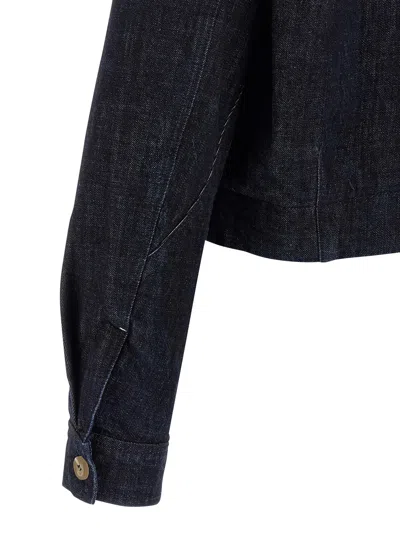 Jacquemus Lapel Long Sleeve Casual Jacket In Blue