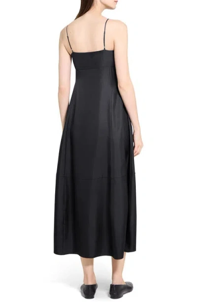 Theory Good Strappy A-line Linen Blend Dress In Black