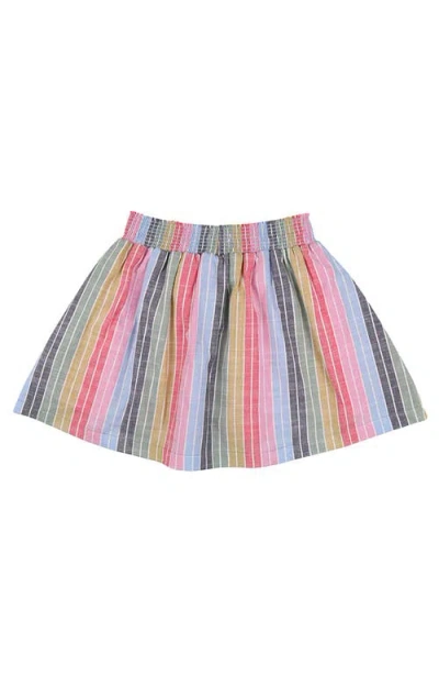 Lilly And Sid Lilly + Sid Organic Cotton Rainbow Stripe Print Skirt In Multi
