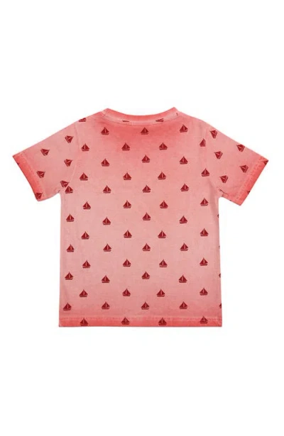 Lilly And Sid Lilly + Sid Organic Cotton Boat Print T-shirt In Red