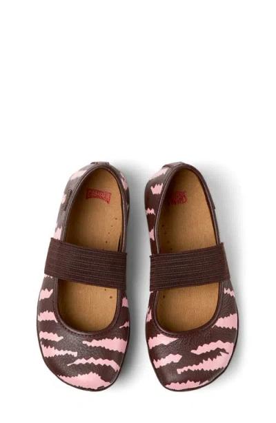 Camper Right Zebra-print Elastic-strap Ballerinas In Multi