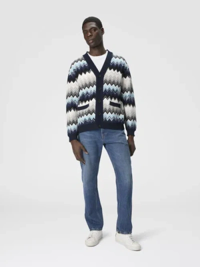 Missoni Cardigan Aus Wolle Und Baumwolle Mit Zickzackmuster In Multi