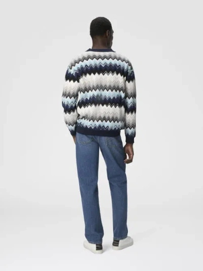 Missoni Cardigan Aus Wolle Und Baumwolle Mit Zickzackmuster In Multi