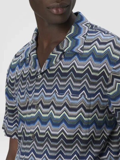 Missoni Bowling Shirt With Geometric Zigzag In Multi