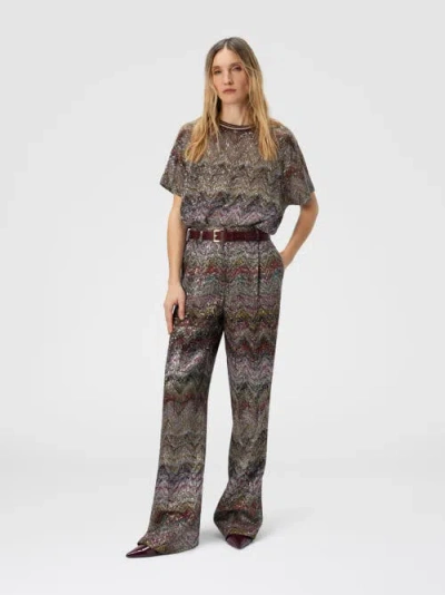 Missoni Weit Geschnittene Hose Mit Zickzackmuster In Multi