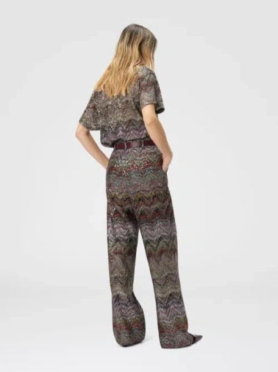 Missoni Weit Geschnittene Hose Mit Zickzackmuster In Multi
