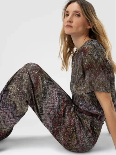 Missoni Weit Geschnittene Hose Mit Zickzackmuster In Multi