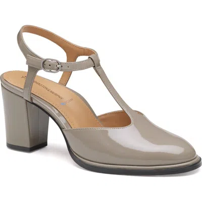 Johnston & Murphy Amy T-strap Pumps In Gray