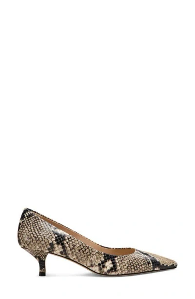 Stuart Weitzman Eva Embossed Kitten-heel Pumps In Gray