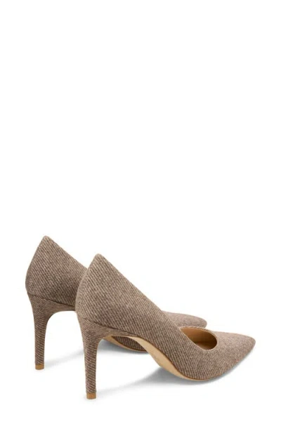 Stuart Weitzman 85mm Stuart Power Twill Pointed-toe Pumps In Brown
