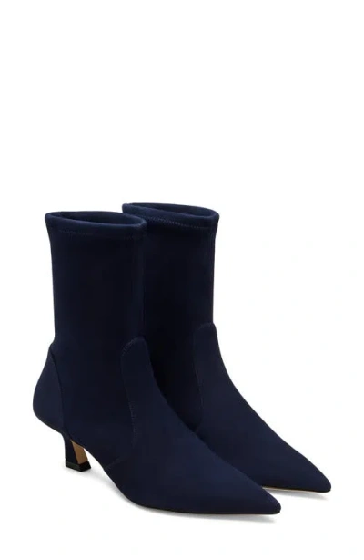 Stuart Weitzman Vinnie Suede Stretch Booties In Blue