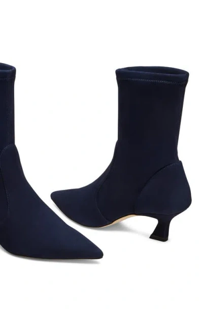 Stuart Weitzman Vinnie Suede Stretch Booties In Blue