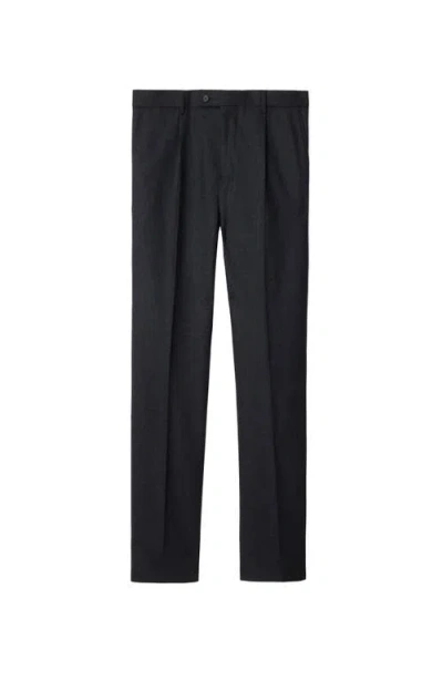Burberry Wool Flannel Tailored Trousers In Black