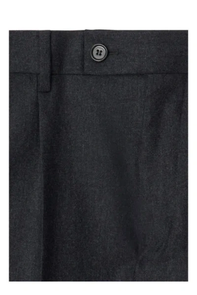 Burberry Wool Flannel Tailored Trousers In Black