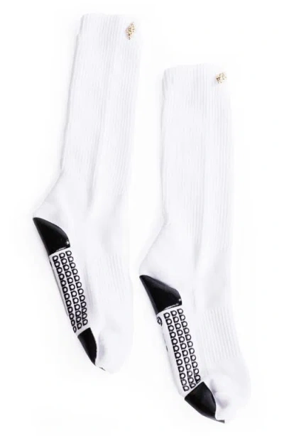 Arebesk Seashell Slouchy Grip Crew Socks In White