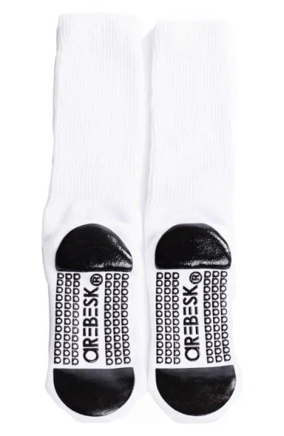 Arebesk Seashell Slouchy Grip Crew Socks In White
