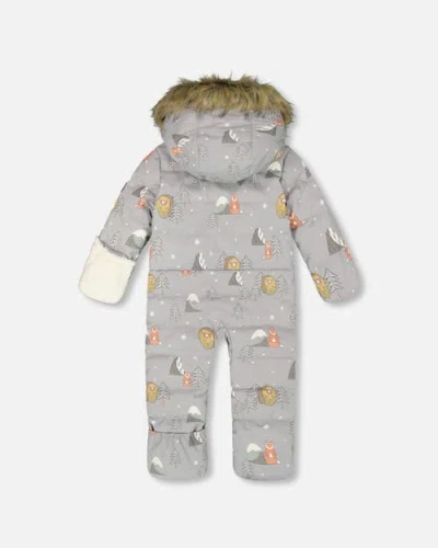 Deux Par Deux One-piece Snug Snowsuit Designed For Car Seat Bear In Multi