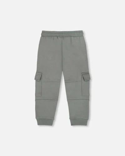 Deux Par Deux Fleece Sweatpants With Cargo Pockets In Gray