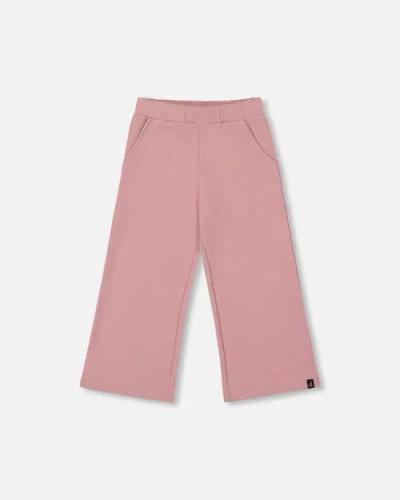 Deux Par Deux Waffle Flare Leg Pants In Pink