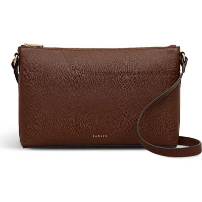Radley London Mini Pockets Top Zip Ew Chocolate Leather Shoulder Bag In Brown