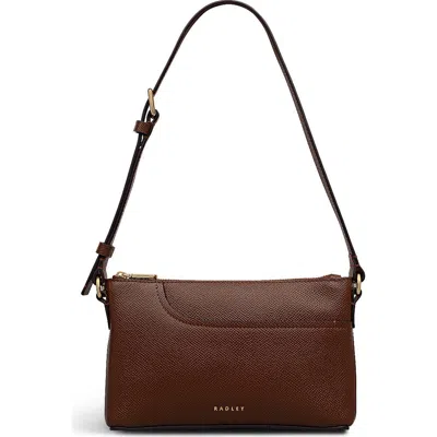 Radley London Mini Pockets Top Zip Ew Chocolate Leather Shoulder Bag In Brown