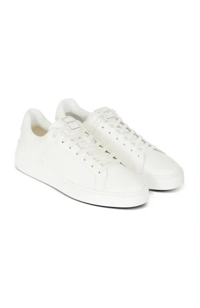 Balmain Calfskin B-court Trainers In White